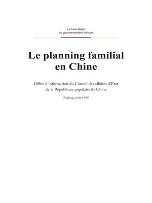 cover image of Family Planning in China (中国的计划生育)